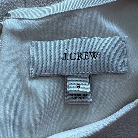 J Crew Sleeveless Cream Sheath Dress with Faux Leather Detail size 6 - Picture 7 of 14